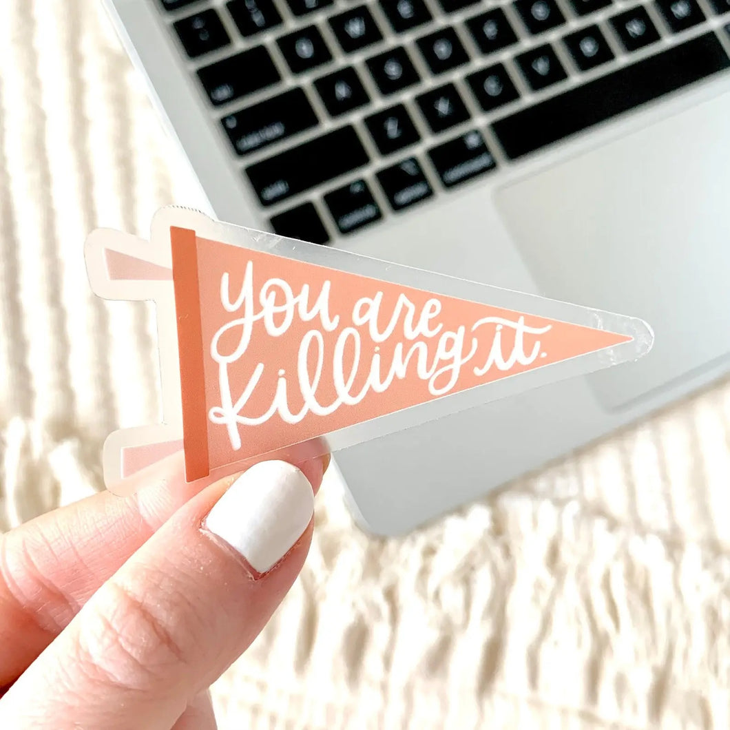 Clear You’re Killing It Pennant Sticker